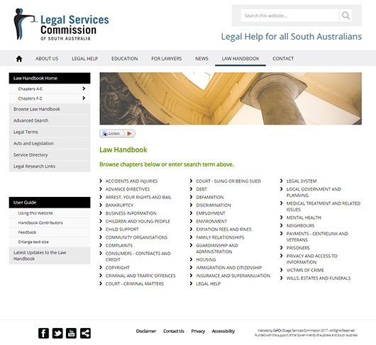 Legal Services Commission of South Australia Law Handbook