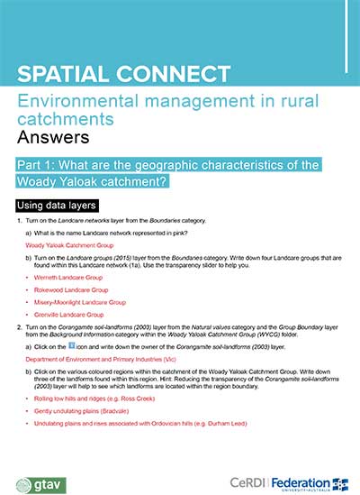 Environmental management in rural catchments - Answers