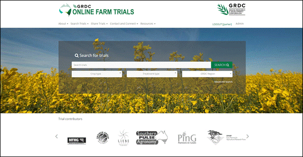 Online Farm Trials website