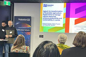 CeRDI HDR student Pramod Gautum showcases the future of digital agriculture