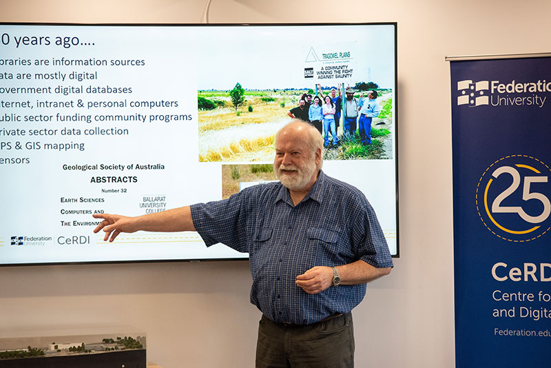 Associate Professor Peter Dahlhaus presenting at CeRDIs 25-year anniversary forum