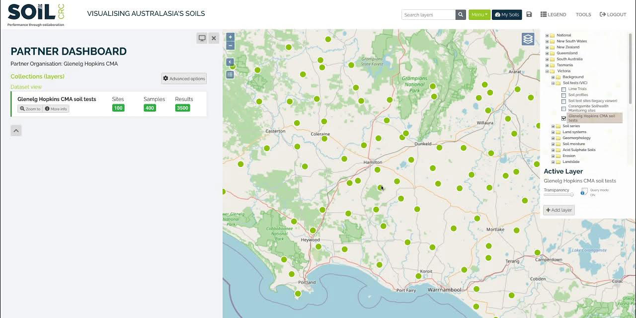 Exporting soil test data