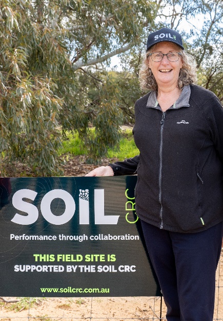 Distinguished Professor Helen Thompson - visiting one of the Soil CRC field site's