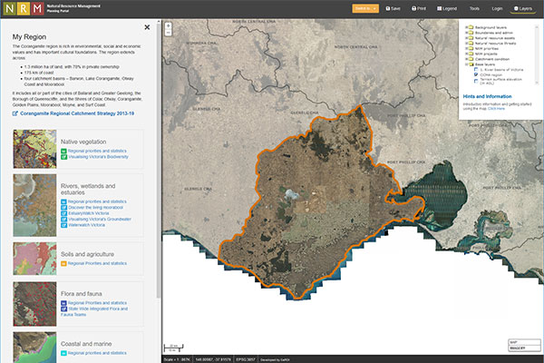 Natural Resource Management Planning Portal map