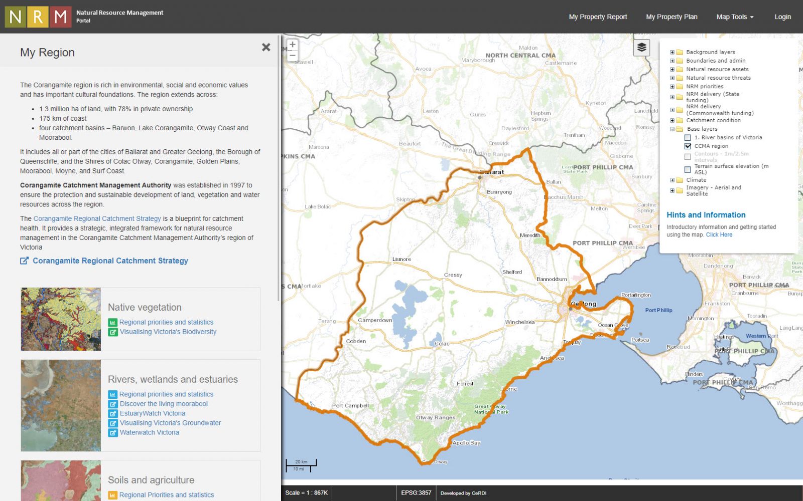 Natural Resource Management Portal Map