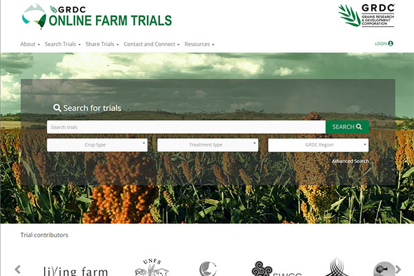 Online Farm Trials website