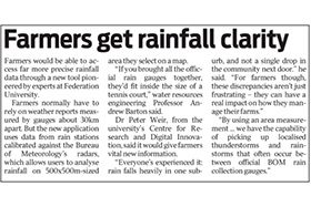 Print media story about Rainfall data