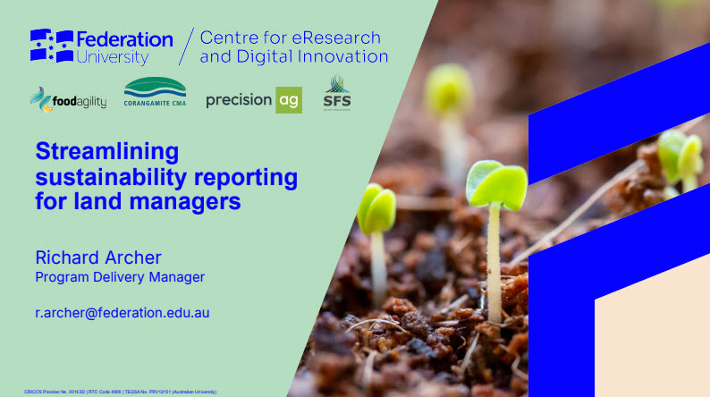 Streamlining sustainability reporting for land managers, ARDC Tech Talk, 29 July 2026