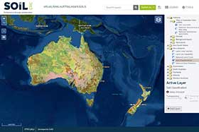 Visualising Australasia’s Soils (VAS) data portal with spatial mapping