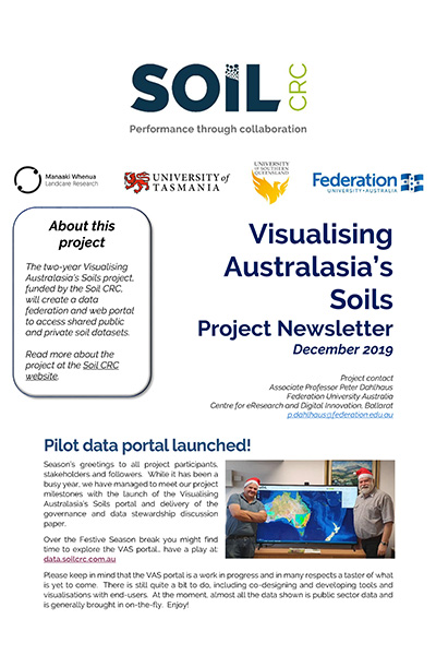 Visualising Australasia's Soils Project Newsletter, Decmber 2019