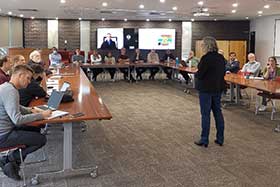 Centre staff attend the April CeRDI research meeting held at the iiNet Conference room, Greenhill Enterprise Centre, Federation University.