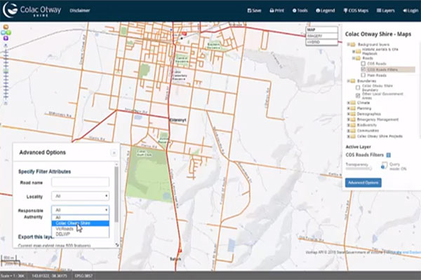 Filtering Layers & Exporting data - Colac Otway Shire Web GIS