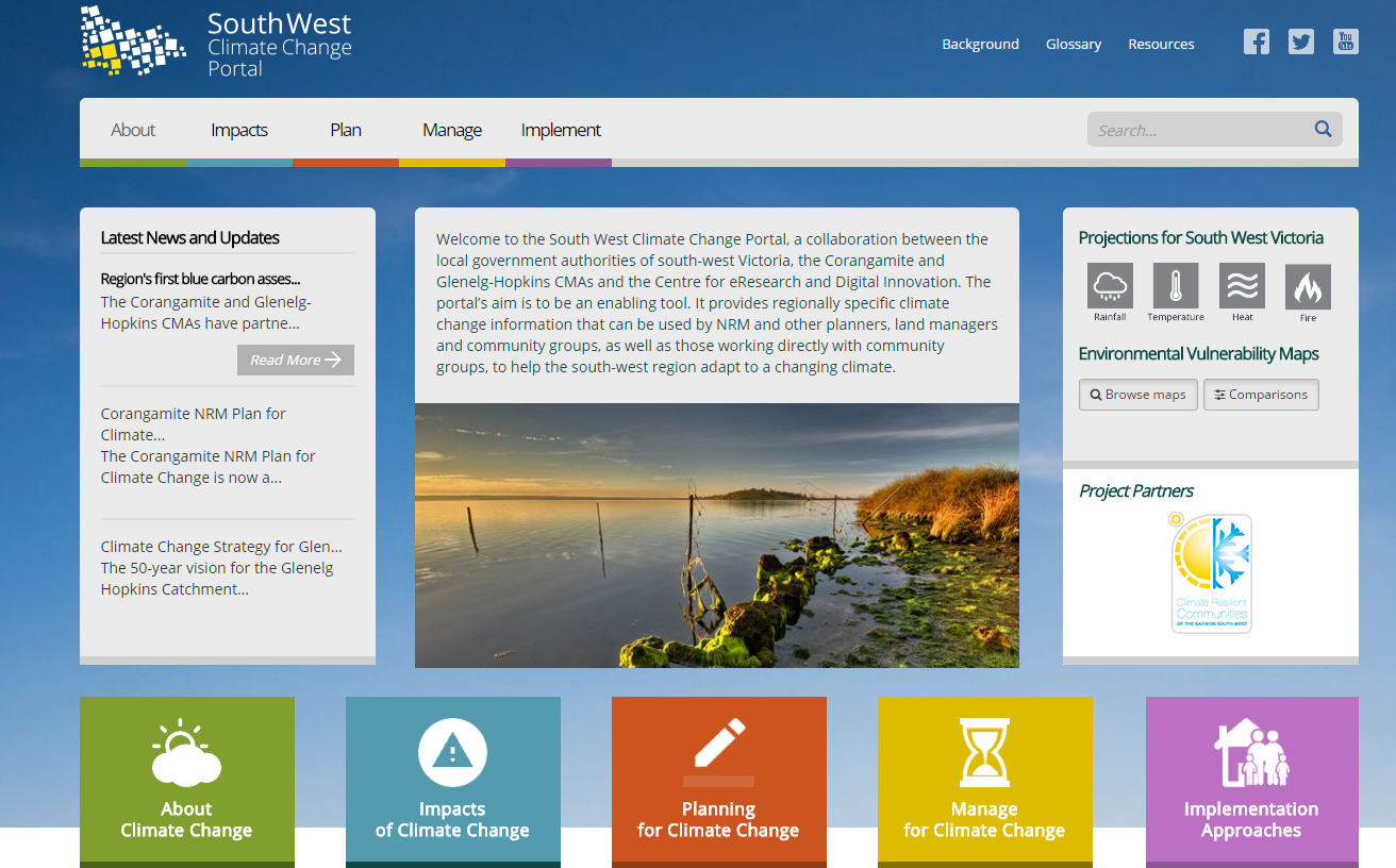 South West Climate Change Portal Website 