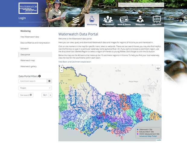 Water Watch Data Portal Screen Shot