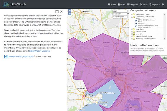 LitterWatch Victoria mapping portal