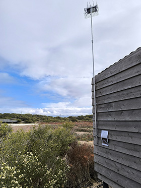A Bluetooth receiver installed on a tower at Fox Lake in Robe