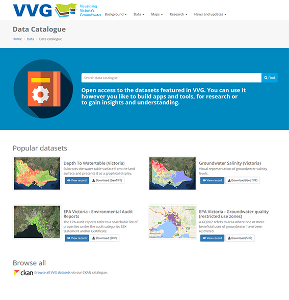 VVG Beta - Data Catalogue